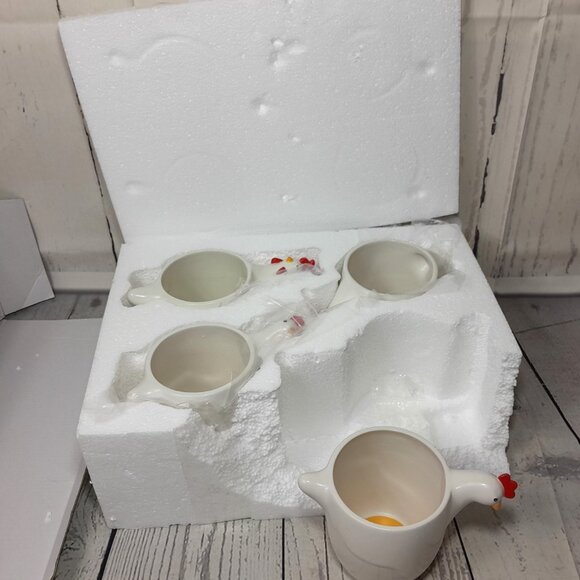 Department Dept 56 French Hen Mug Set Of 4 Country Kitchen Farmhouse 2004 - Picture 12 of 16